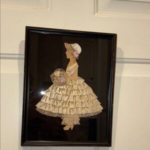 Vintage Framed Lady Silhouette Art